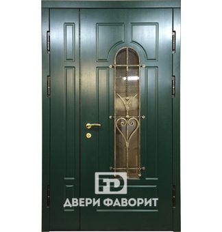 Двустворчатая дверь со стеклом и терморазрывом