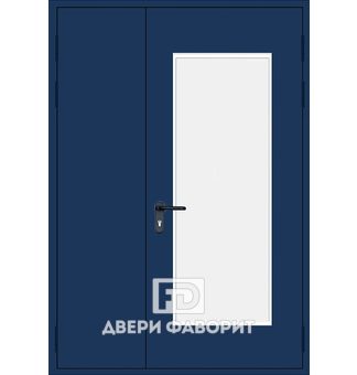 Дверь противопожарная двустворчатая со стеклом