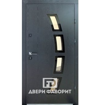 Стальная входная дверь с терморазрывом в коттедж, модель МД-1101