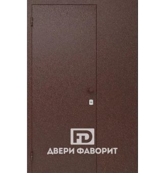 Металлическая дверь в подъезд с боковой вставкой и ручкой грибок, окрас цинкогрунтом