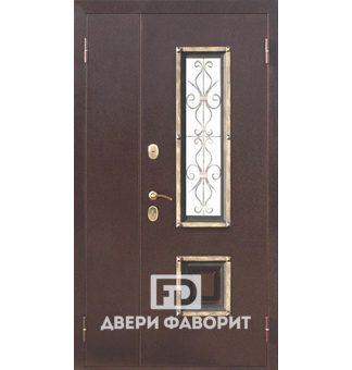 Двухстворчатая дверь c терморазрывом, покрытие цинкогрунт