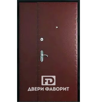 Недорогая двустворчатая дверь с отделкой из винилискожи