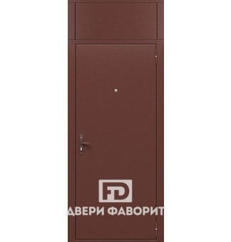 Недорогая дверь с верхней вставкой, покрытие цинкогрунт