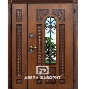 Дверь в загородный дом (стекло и ковка)