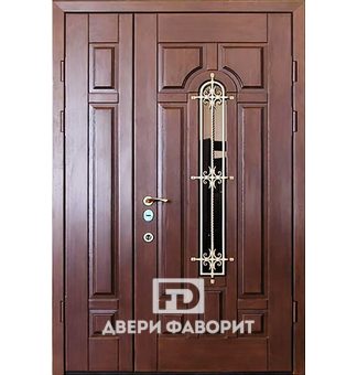 Двустворчатая стальная дверь в загородный дом
