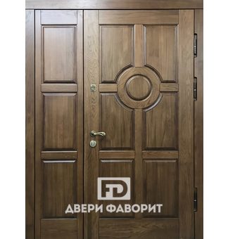 Дверь уличная с боковой вставкой и отделкой МДФ винорит